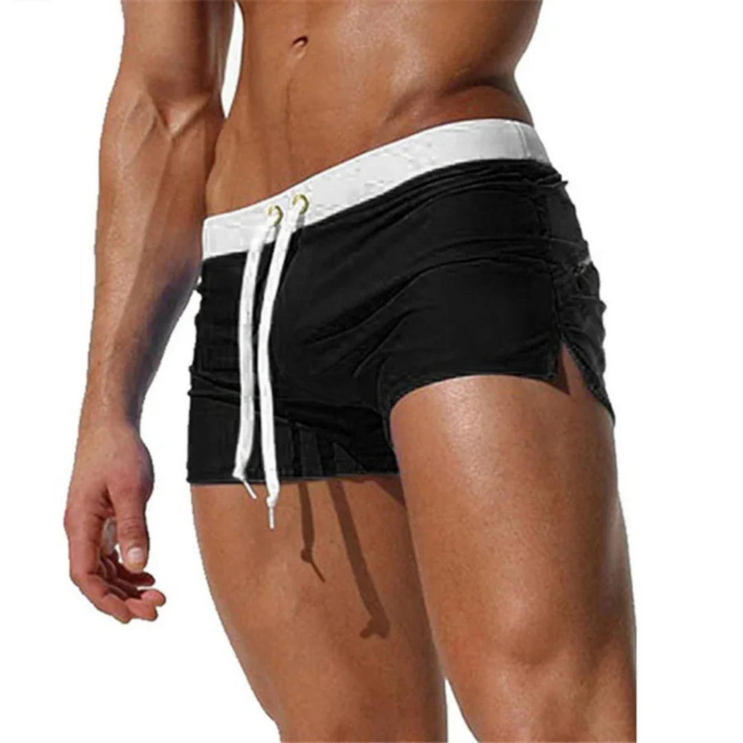 Schnelltrocknende Badeshorts Herren kurz mit Kordelzug