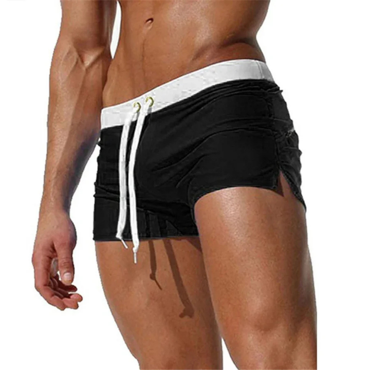Schnelltrocknende Badeshorts Herren kurz mit Kordelzug