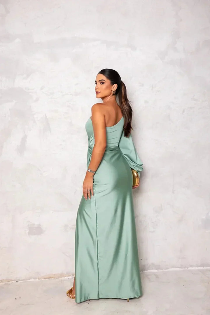 Isolde | Ein-Schulter Maxi Kleid mit Eleganter Spalte