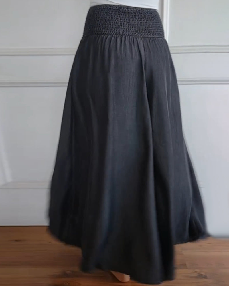 Damen Weite Hose Rock Eleganter Boho-Stil mit Hoher Taille und Weiten Beinen – Perfekt für Alltag und Urlaub