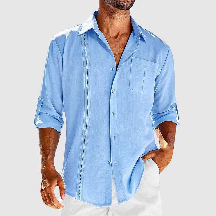 Raivo | Herren Langarm Leinen Overshirt