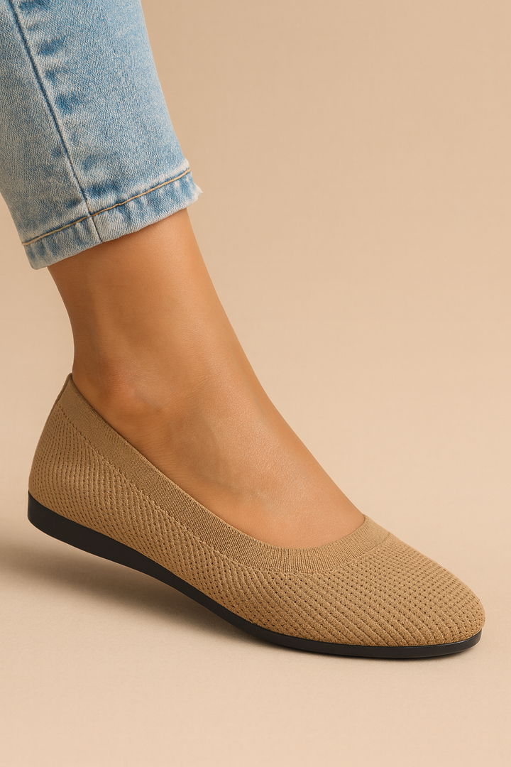 Atmungsaktive Strick-Ballerinas für Damen mit flexibler Passform