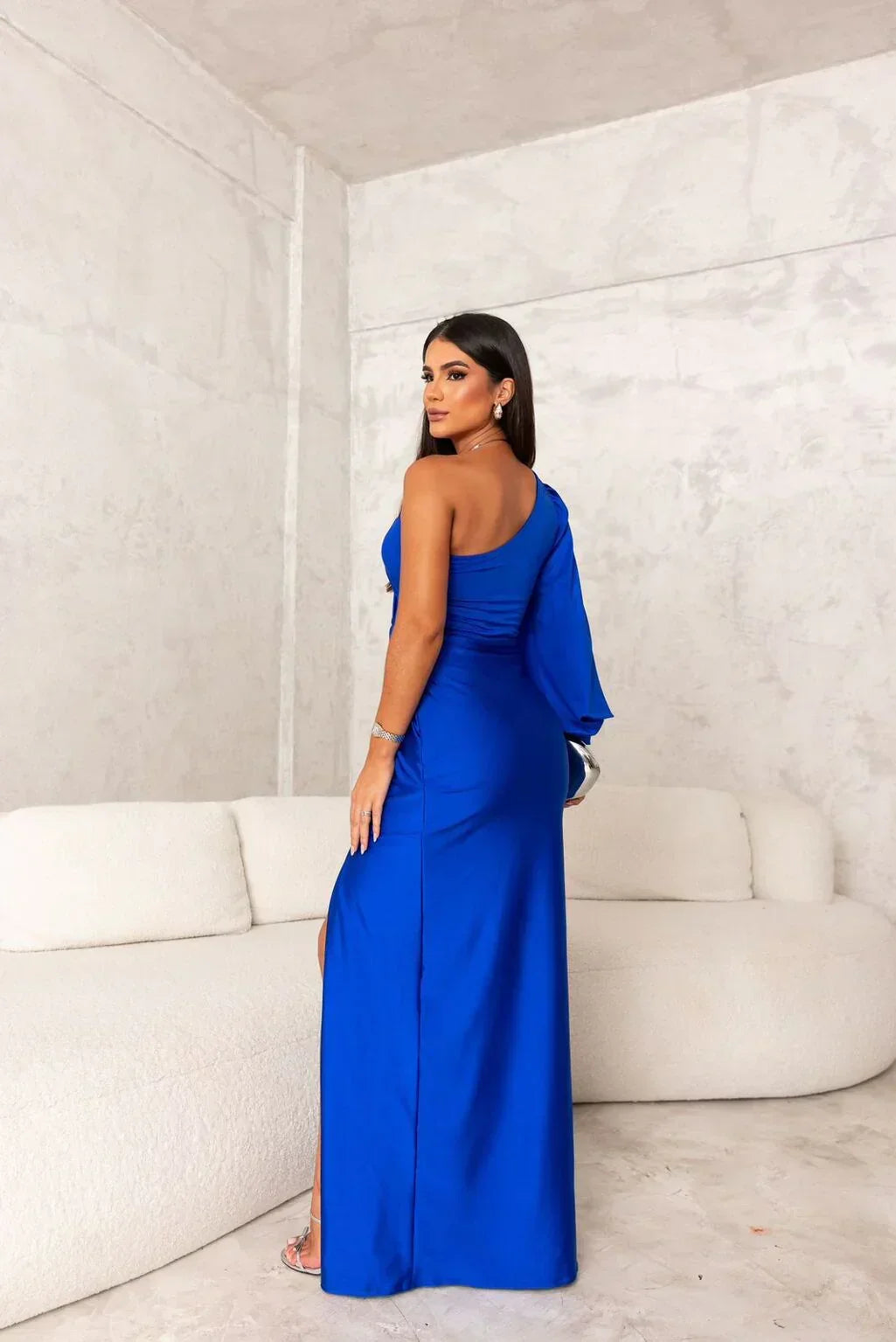 Isolde | Ein-Schulter Maxi Kleid mit Eleganter Spalte