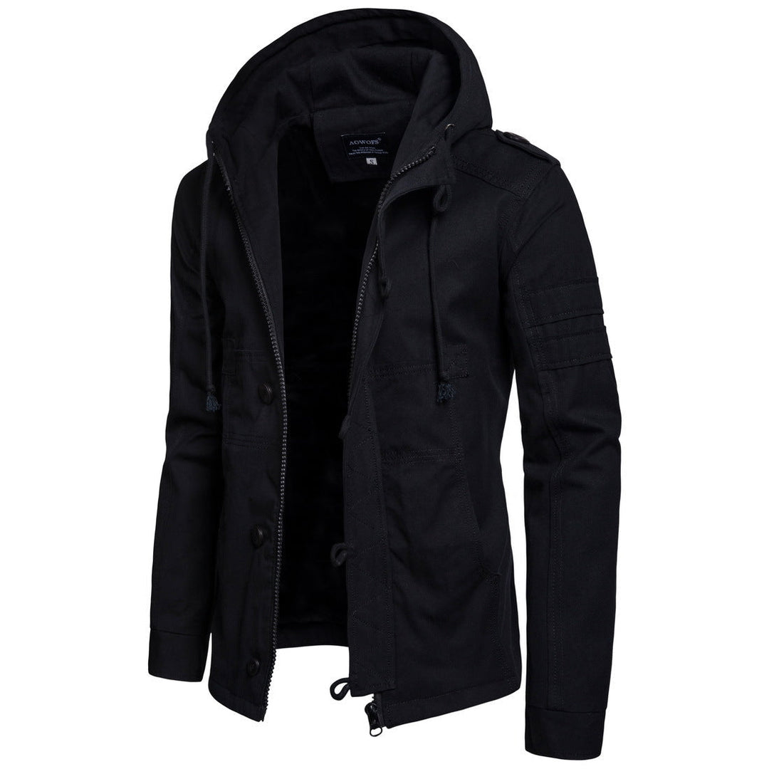 Herren Kapuzenjacke mit Kordel und Taschen