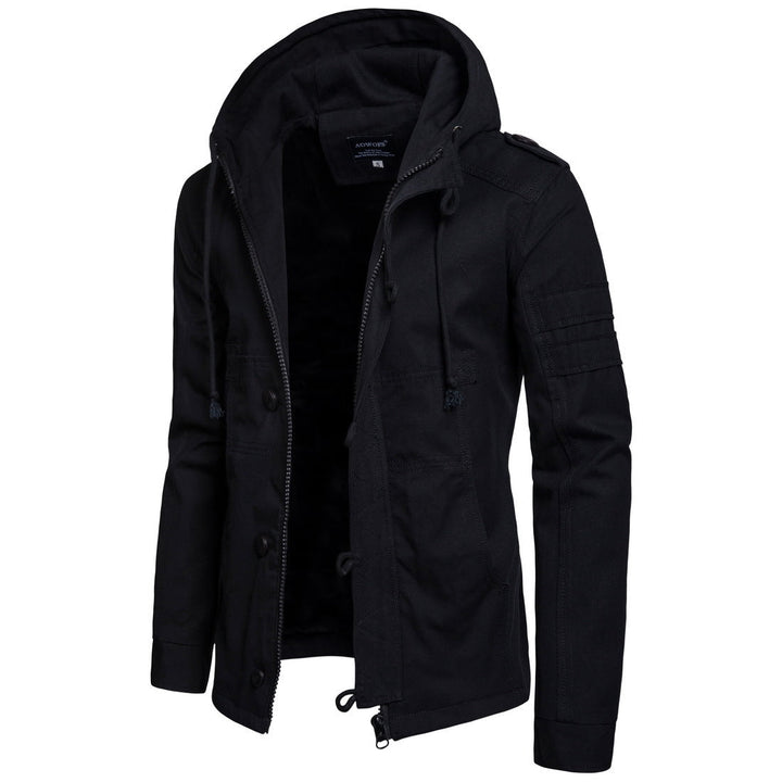 Herren Kapuzenjacke mit Kordel und Taschen