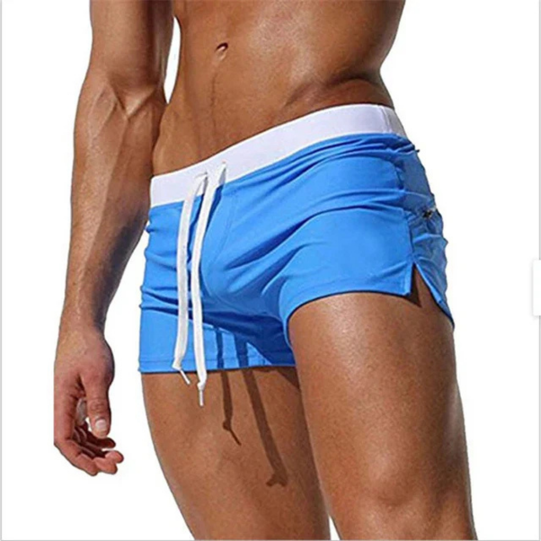 Schnelltrocknende Badeshorts Herren kurz mit Kordelzug