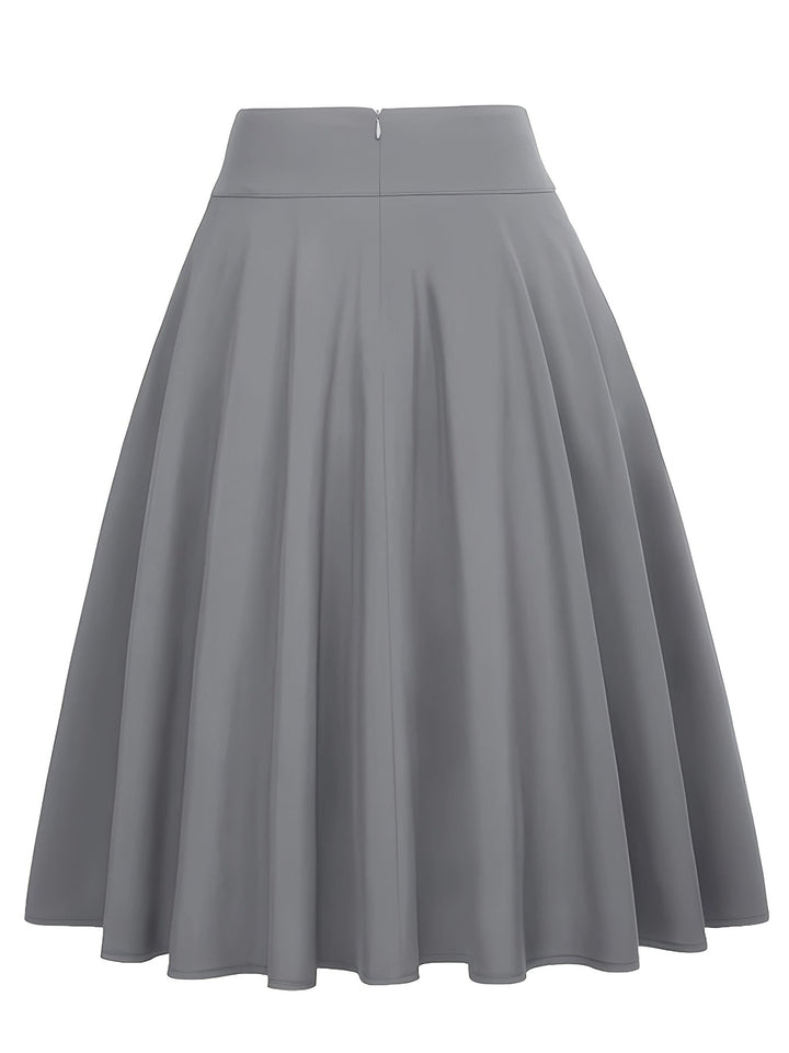 Damen A-Linien Rock Chic mit Taillengürtel und Tasche für Alltag und Fest