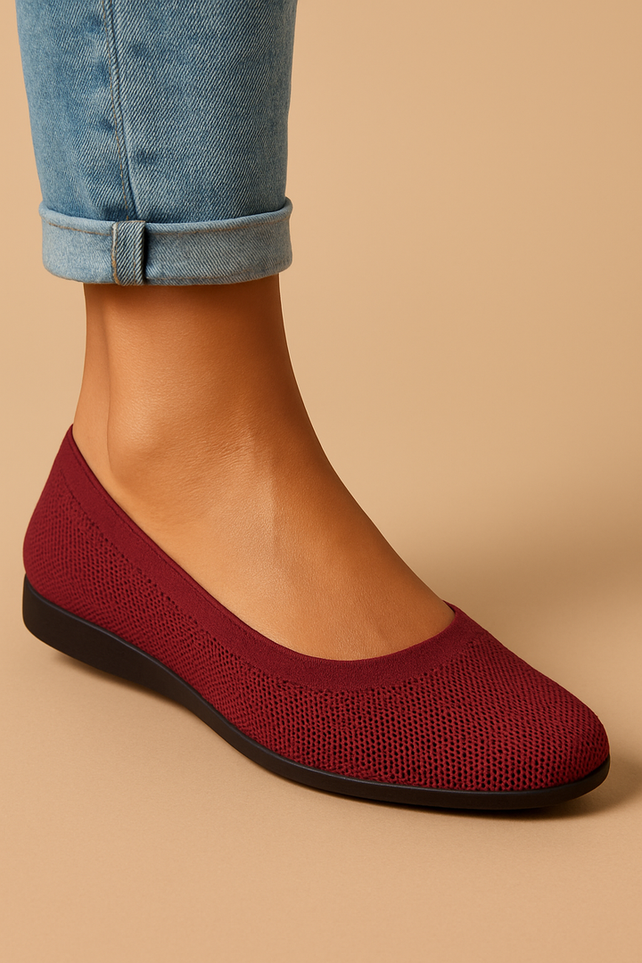 Atmungsaktive Strick-Ballerinas für Damen mit flexibler Passform