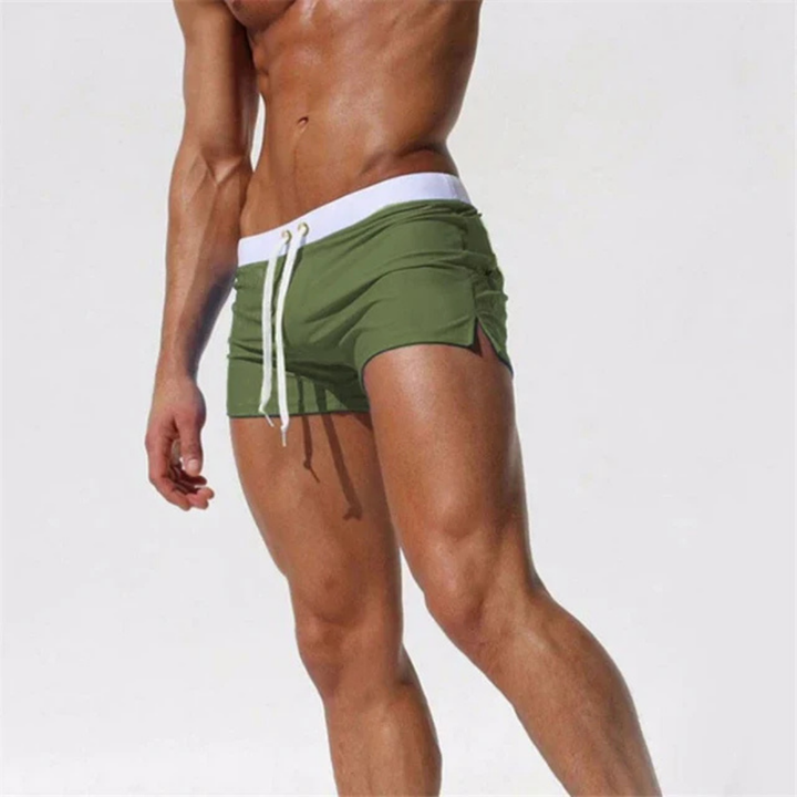 Schnelltrocknende Badeshorts Herren kurz mit Kordelzug