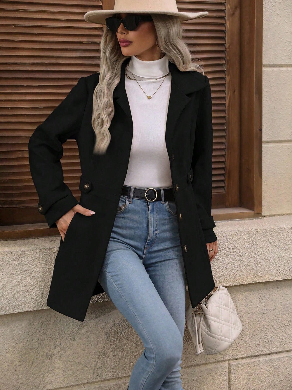 Herbst Damen Trenchcoat mit Taillengürtel für die Übergangszeit