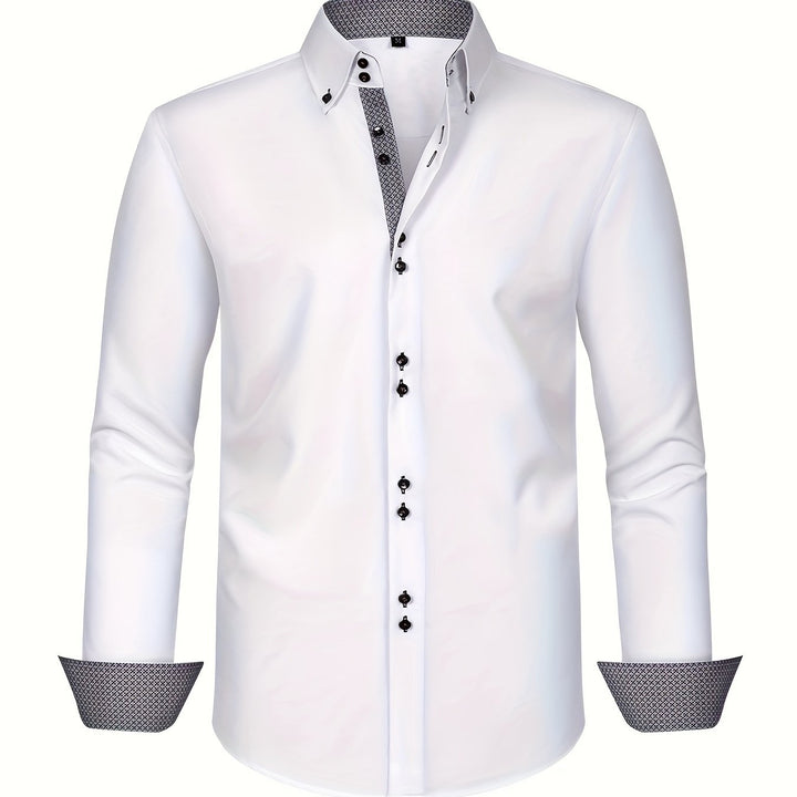 ALBERTO | ELEGANTE LEICHTE HEMD MIT KONTRASTDETAILS