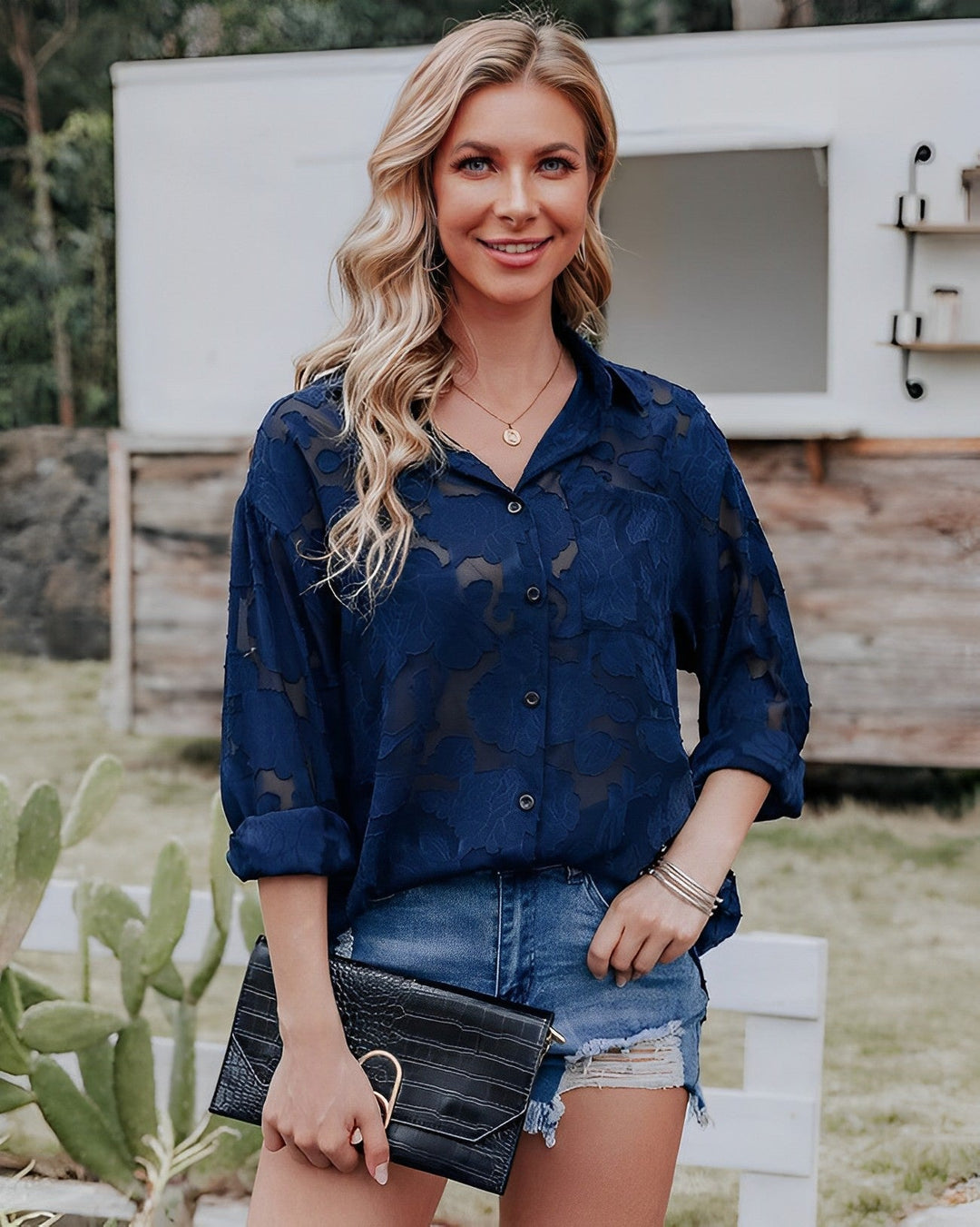 Modische Bluse für Frauen | Lange Ärmel
