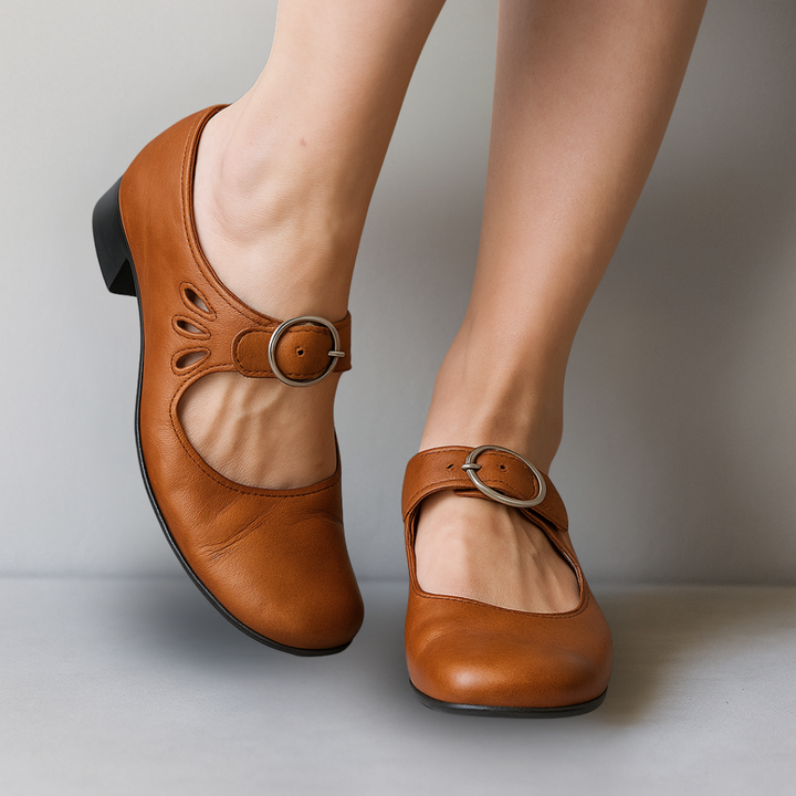 Els - Damen Orthopädische Ledersandalen mit Keilsohle