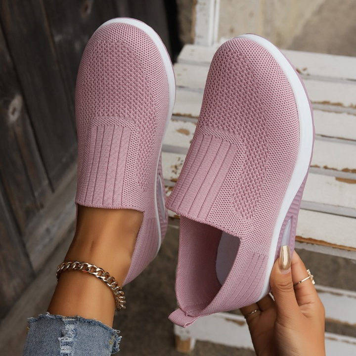 Hermina - Damen Slip-On Sneaker mit Strickstruktur