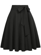 Damen A-Linien Rock Chic mit Taillengürtel und Tasche für Alltag und Fest