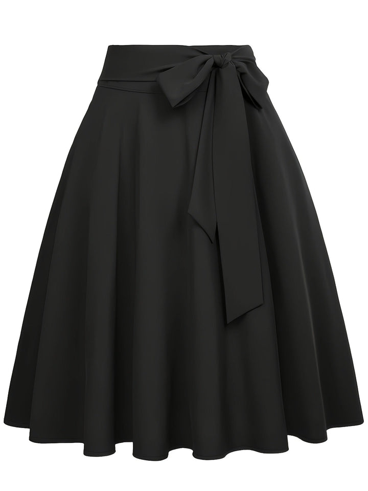 Damen A-Linien Rock Chic mit Taillengürtel und Tasche für Alltag und Fest