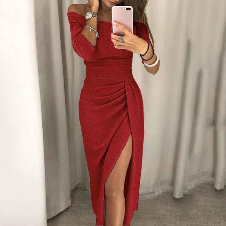 Amina Kleid | Elegantes Maxikleid mit Schlitz