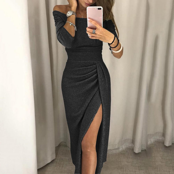 Amina Kleid | Elegantes Maxikleid mit Schlitz