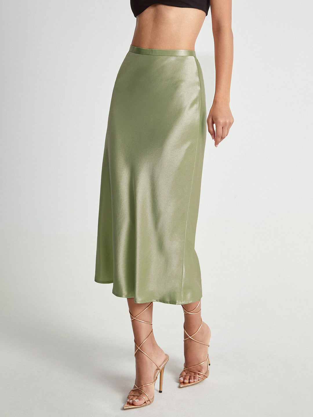 Aerin | Satin Midi Rock für Damen