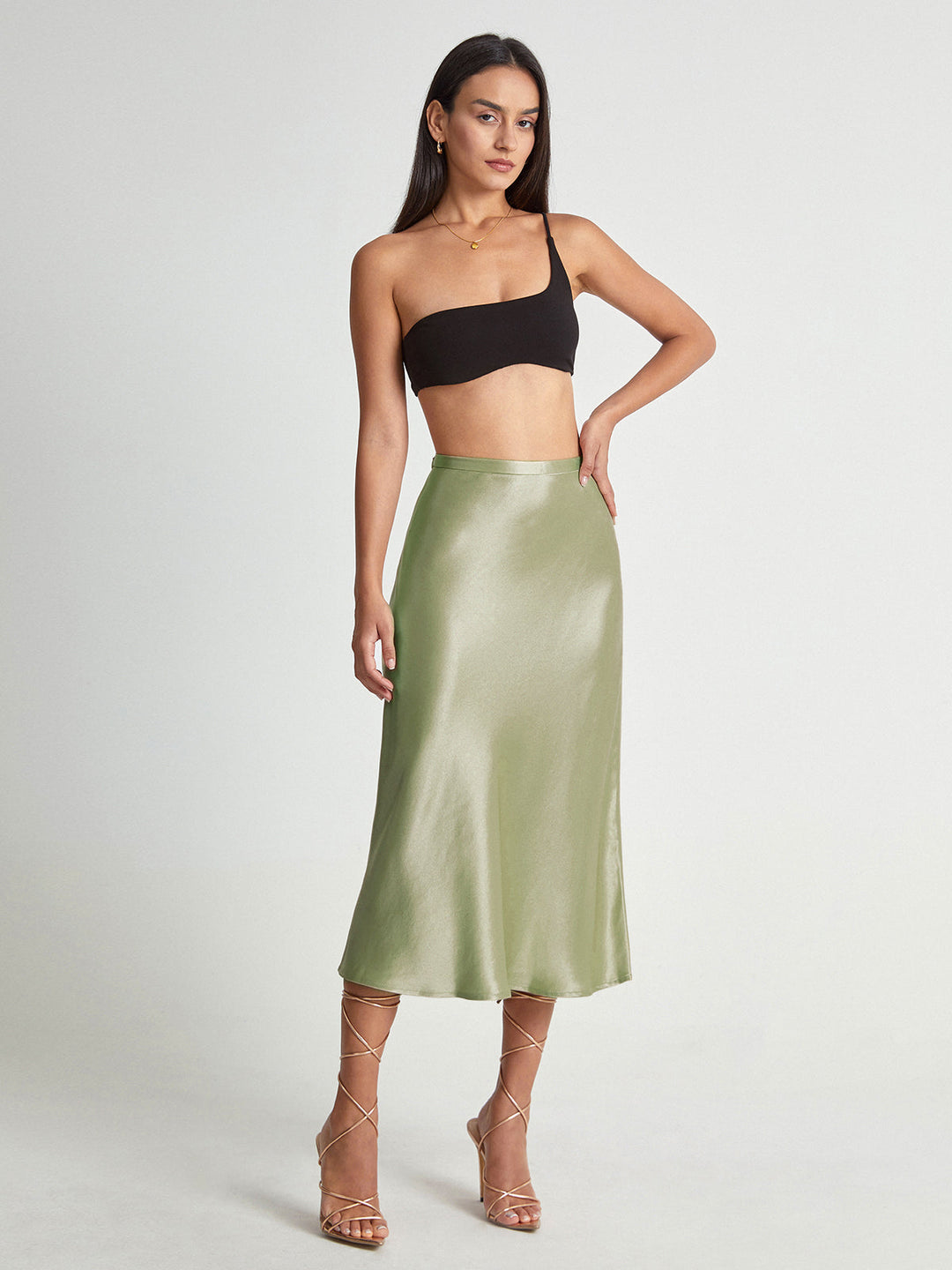 Aerin | Satin Midi Rock für Damen