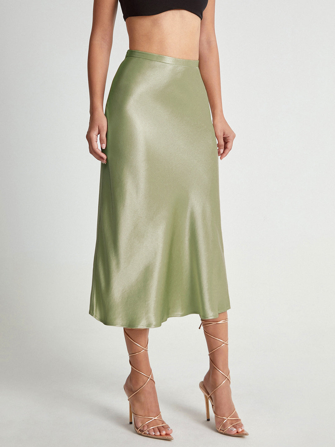 Aerin | Satin Midi Rock für Damen
