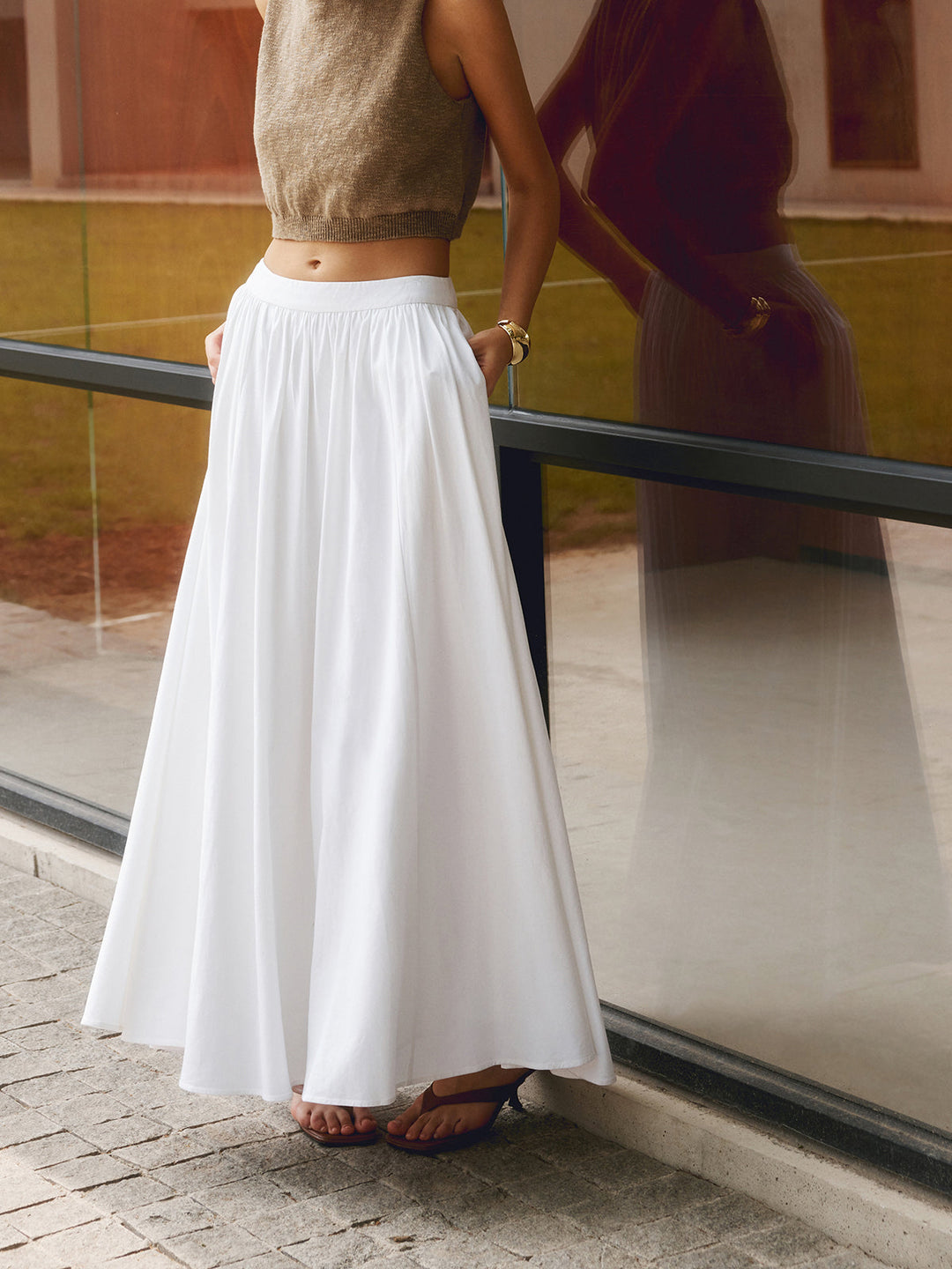 Rosita | Plissee Maxirock mit Hoher Taille