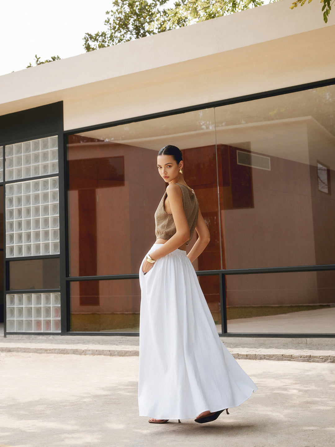Rosita | Plissee Maxirock mit Hoher Taille