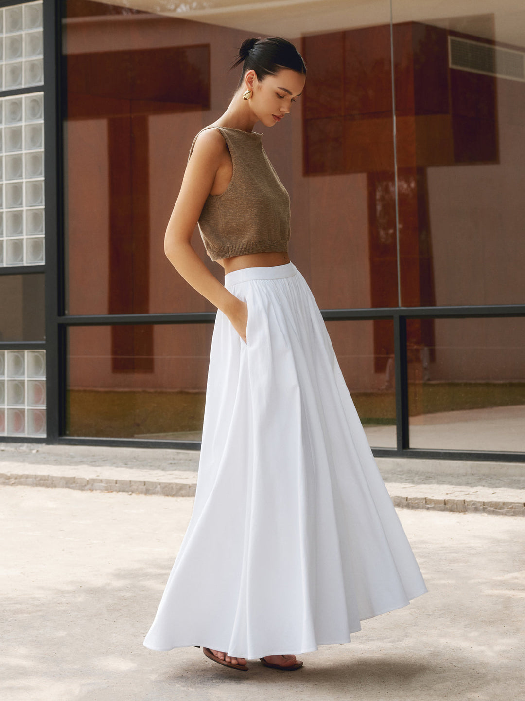 Rosita | Plissee Maxirock mit Hoher Taille