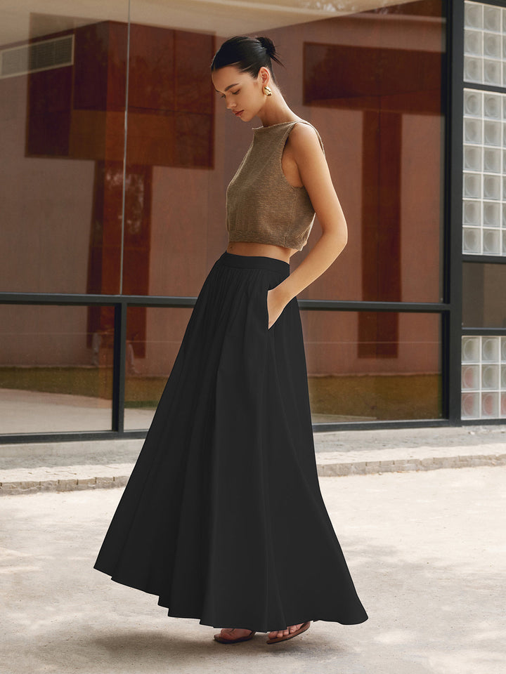 Rosita | Plissee Maxirock mit Hoher Taille