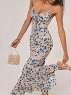 Adriana - Damen Maxikleid mit floralem Print und Binderdetail