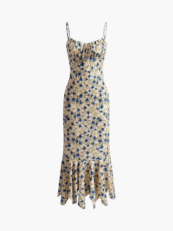 Adriana - Damen Maxikleid mit floralem Print und Binderdetail