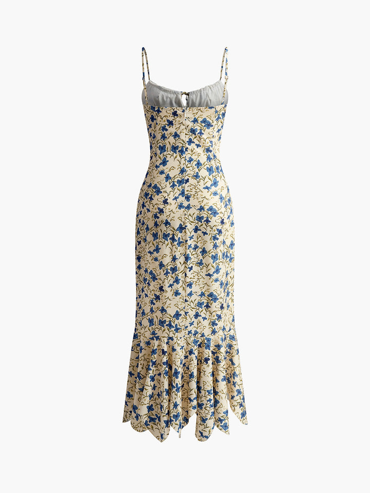 Adriana - Damen Maxikleid mit floralem Print und Binderdetail