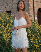 Nova | Luxuriöses Feder Mini-Kleid