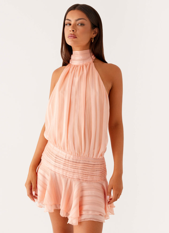 Damen Elegantes Halterneck-Minikleid