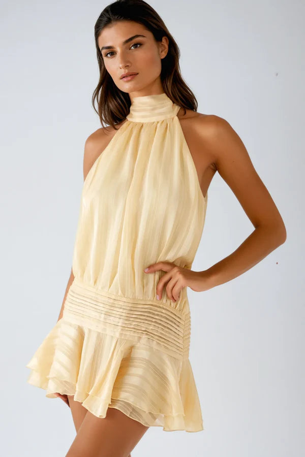 Damen Elegantes Halterneck-Minikleid