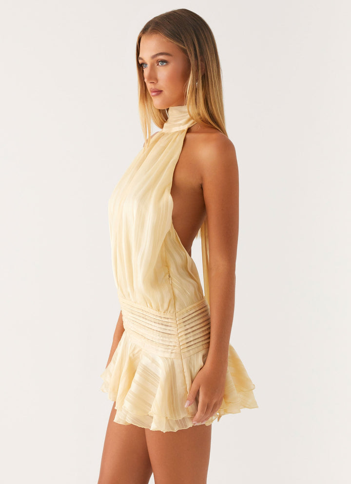 Damen Elegantes Halterneck-Minikleid