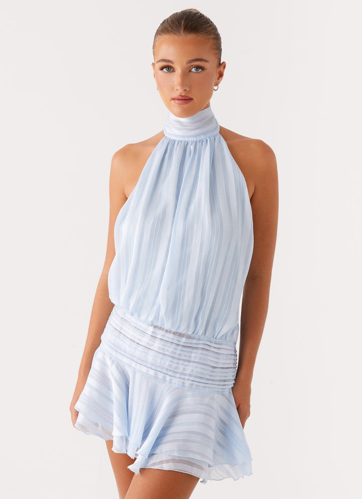 Damen Elegantes Halterneck-Minikleid