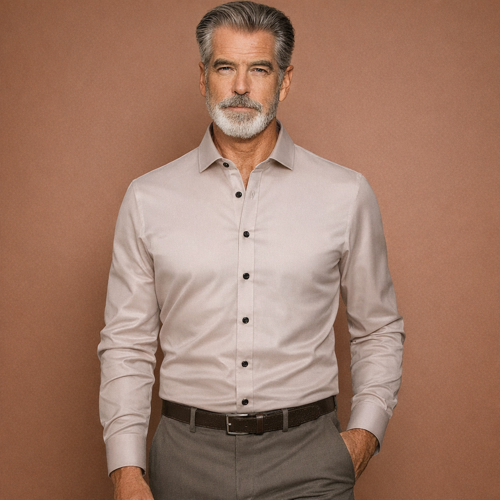 Slim-Fit Herrenhemd mit langen Ärmeln für Business- und Freizeitoutfits | Reinout