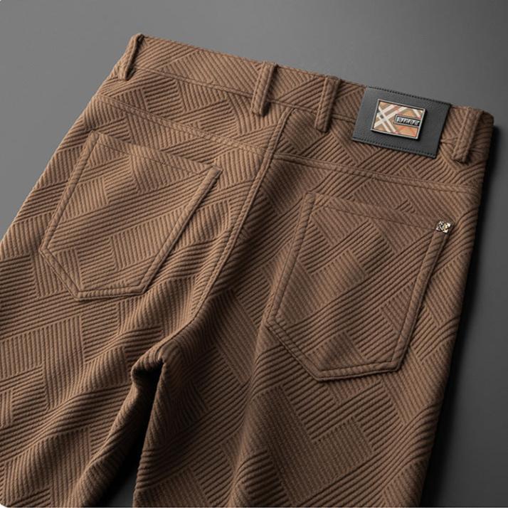 Roman | Herren Fleecegefütterte Jacquard-Hosen mit geradem Bein für den Winter