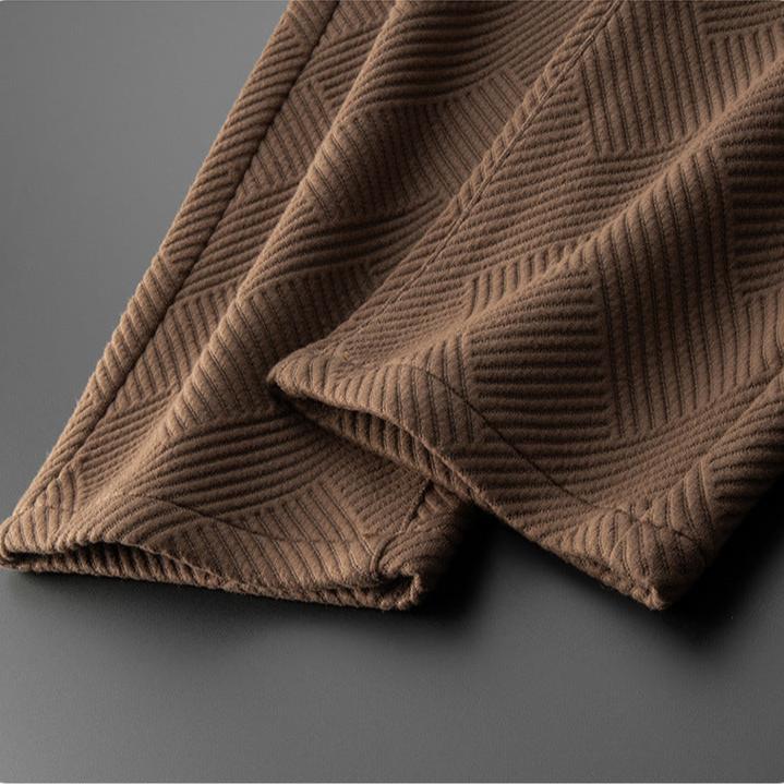 Roman | Herren Fleecegefütterte Jacquard-Hosen mit geradem Bein für den Winter