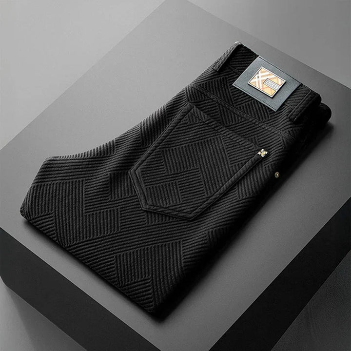 Roman | Herren Fleecegefütterte Jacquard-Hosen mit geradem Bein für den Winter