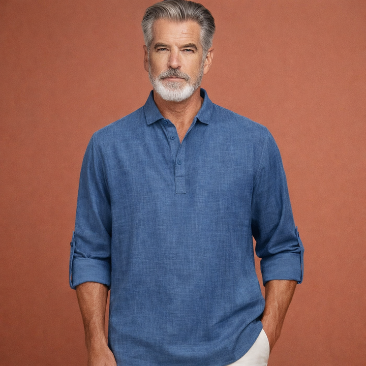 Lässiges Herren Henley-Shirt mit Knopfleiste für Herren | Tijn