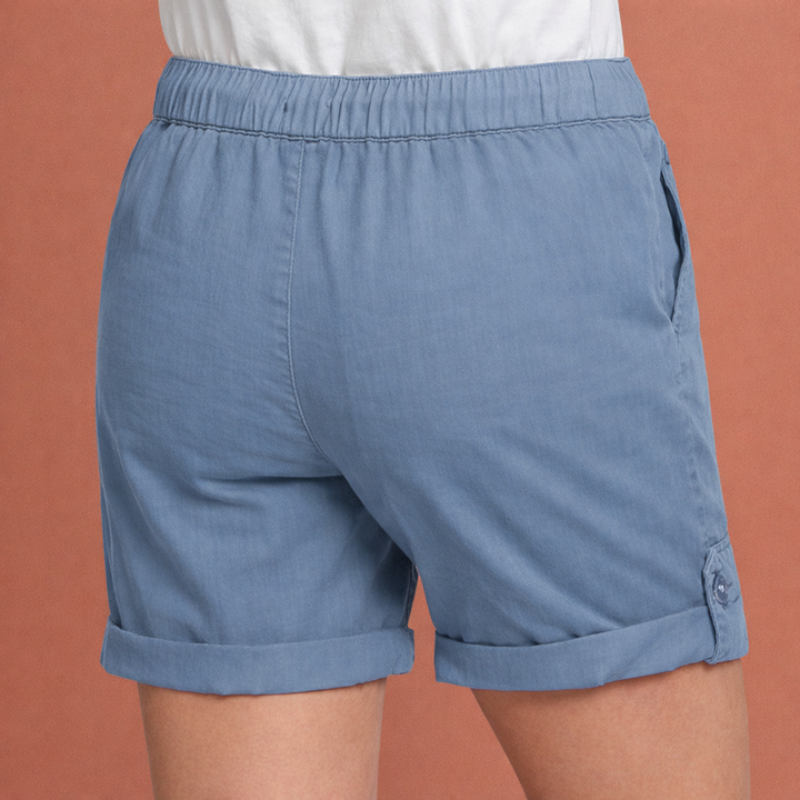 Lässige Damen Shorts mit Kordelzug und umgeschlagenem Saum | Zelina