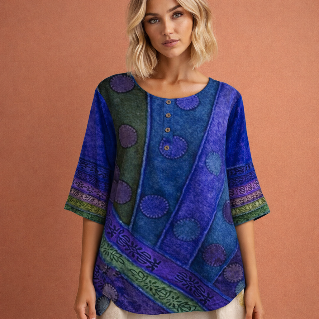 Oversized Sommertop mit buntem Druck für Damen | Noëlle