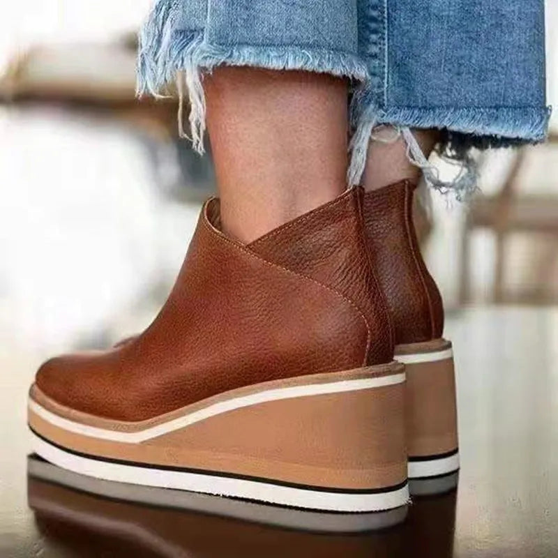 Carmen - Damen Stiefeletten mit Blockabsatz und Reißverschluss