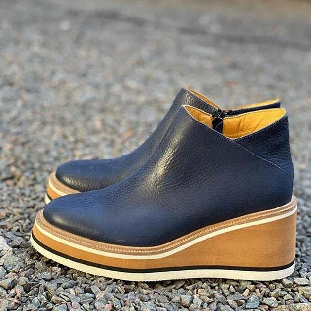 Carmen - Damen Stiefeletten mit Blockabsatz und Reißverschluss