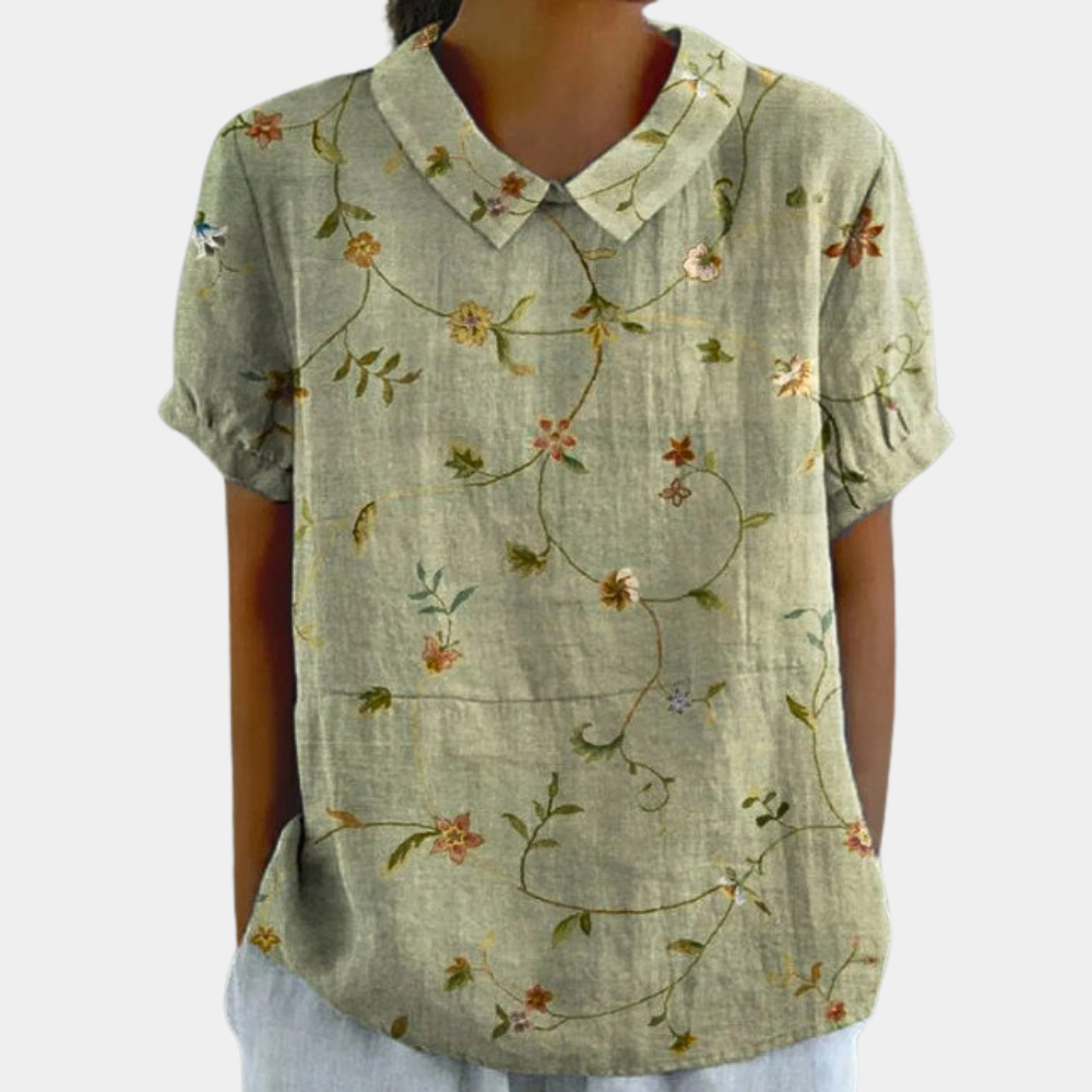 Lebendiges Blusenshirt für Frauen | Kurzarm