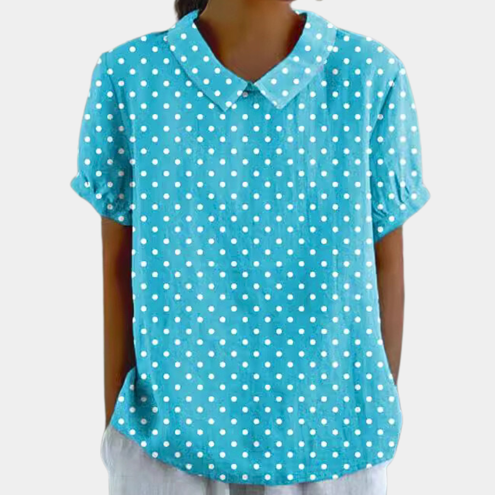 Lebendiges Blusenshirt für Frauen | Kurzarm
