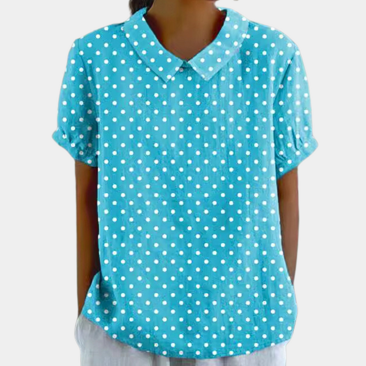 Lebendiges Blusenshirt für Frauen | Kurzarm