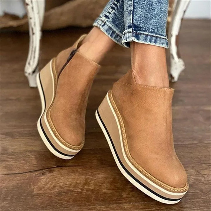 Carmen - Damen Stiefeletten mit Blockabsatz und Reißverschluss